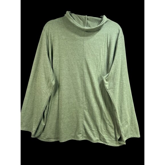 NWT Workshop Womens 1X Olive Heather Long Sleeve Cowl Neck Top MSRP $68 - Picture 6 of 8